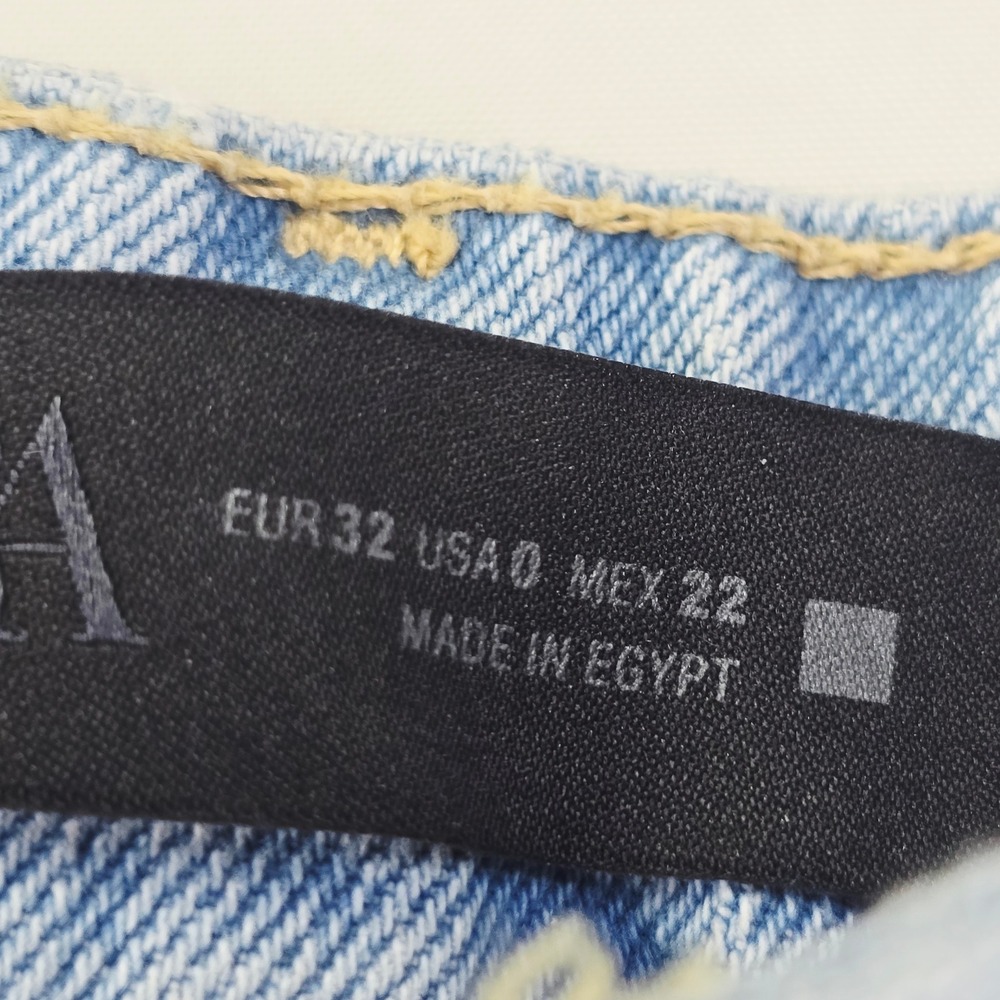 Zara Culotte Jeans Women's Size 0 Light Blue High Rise Wide Leg Denim - Picture 12 of 13